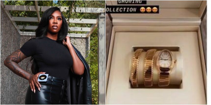Tiwa Savage Expands Her Watch Collection With A New Addition