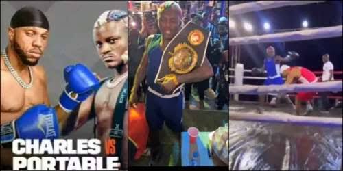 Portable Emerges Victorious Against Charles Okocha in Celebrity Boxing Fight